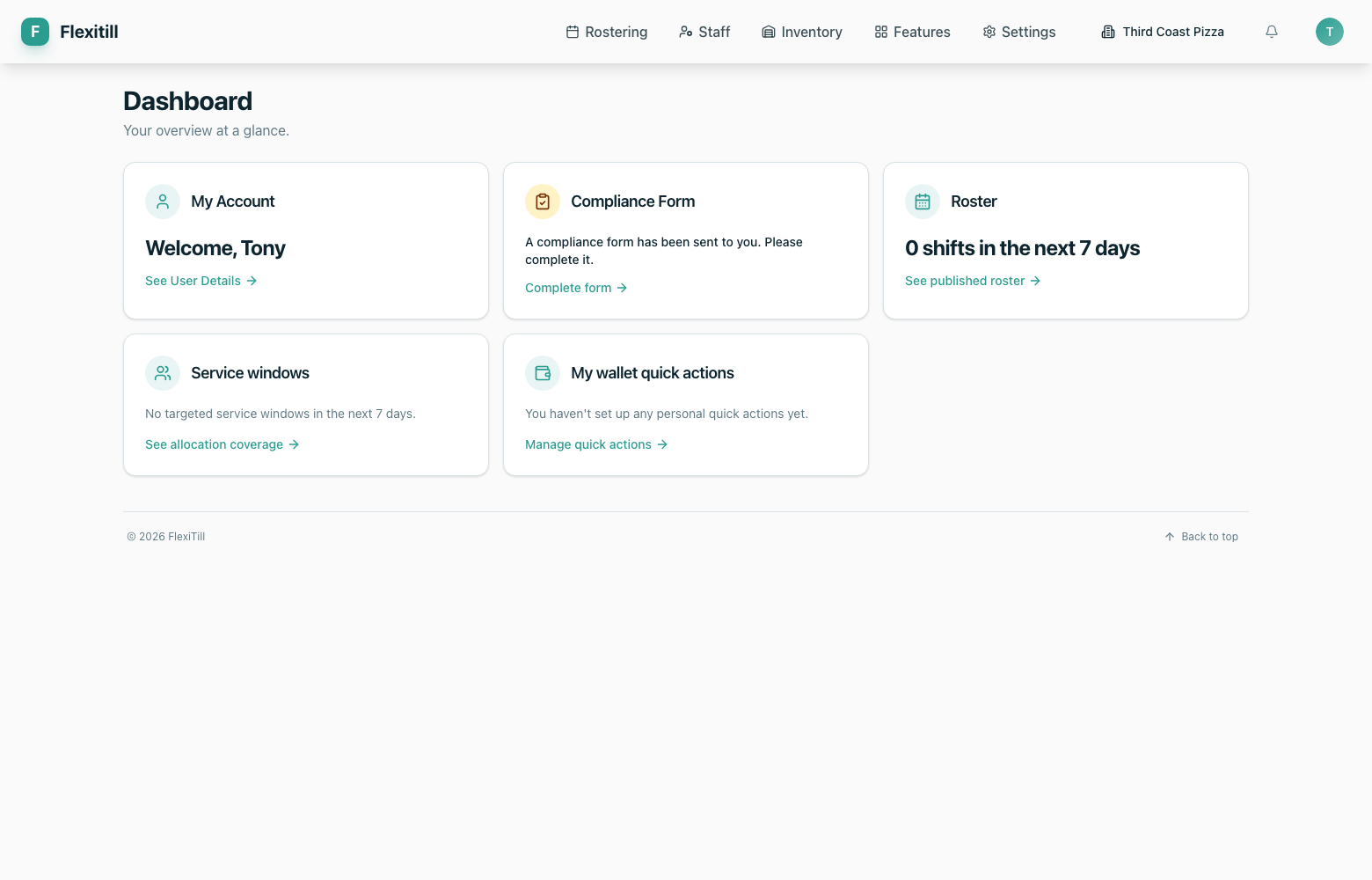 Flexitill Dashboard