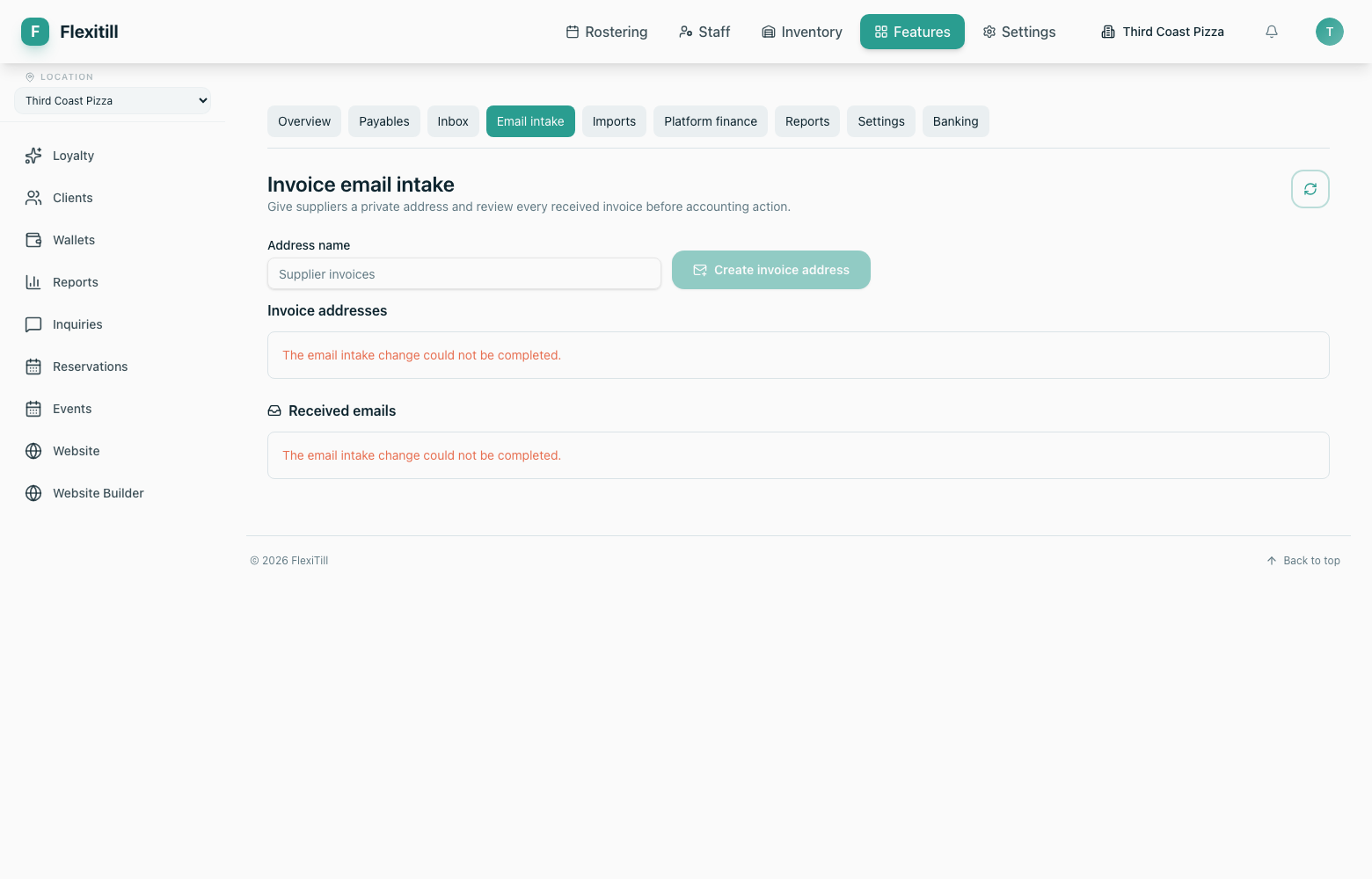 Invoice email intake