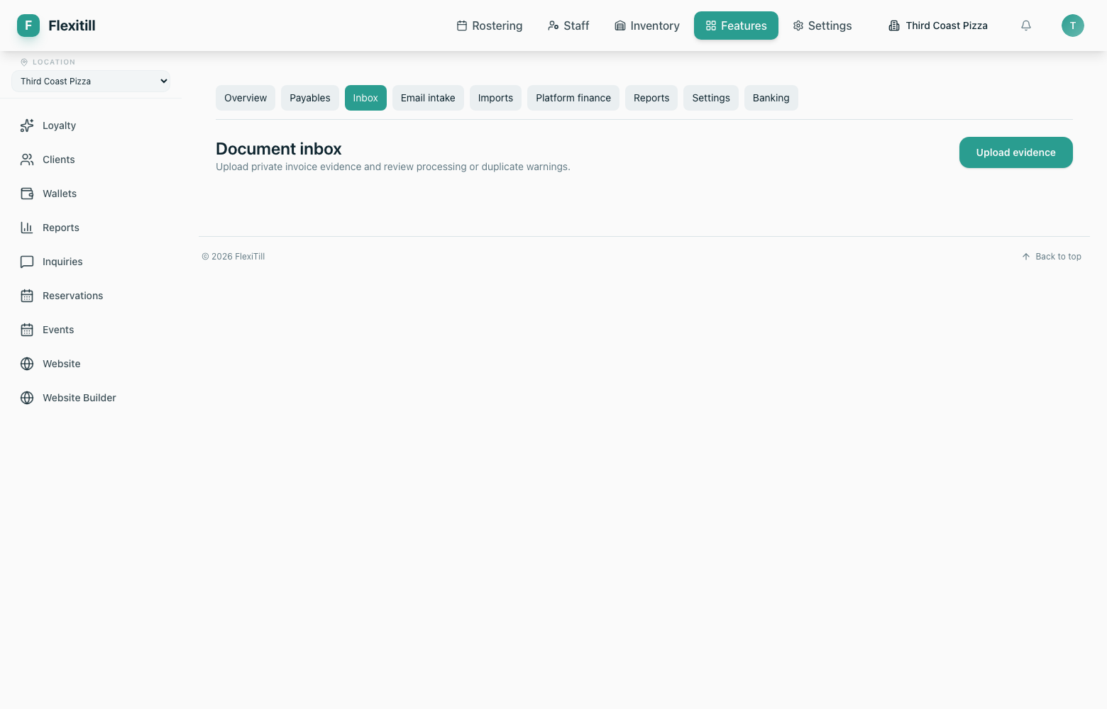 Accounting document inbox