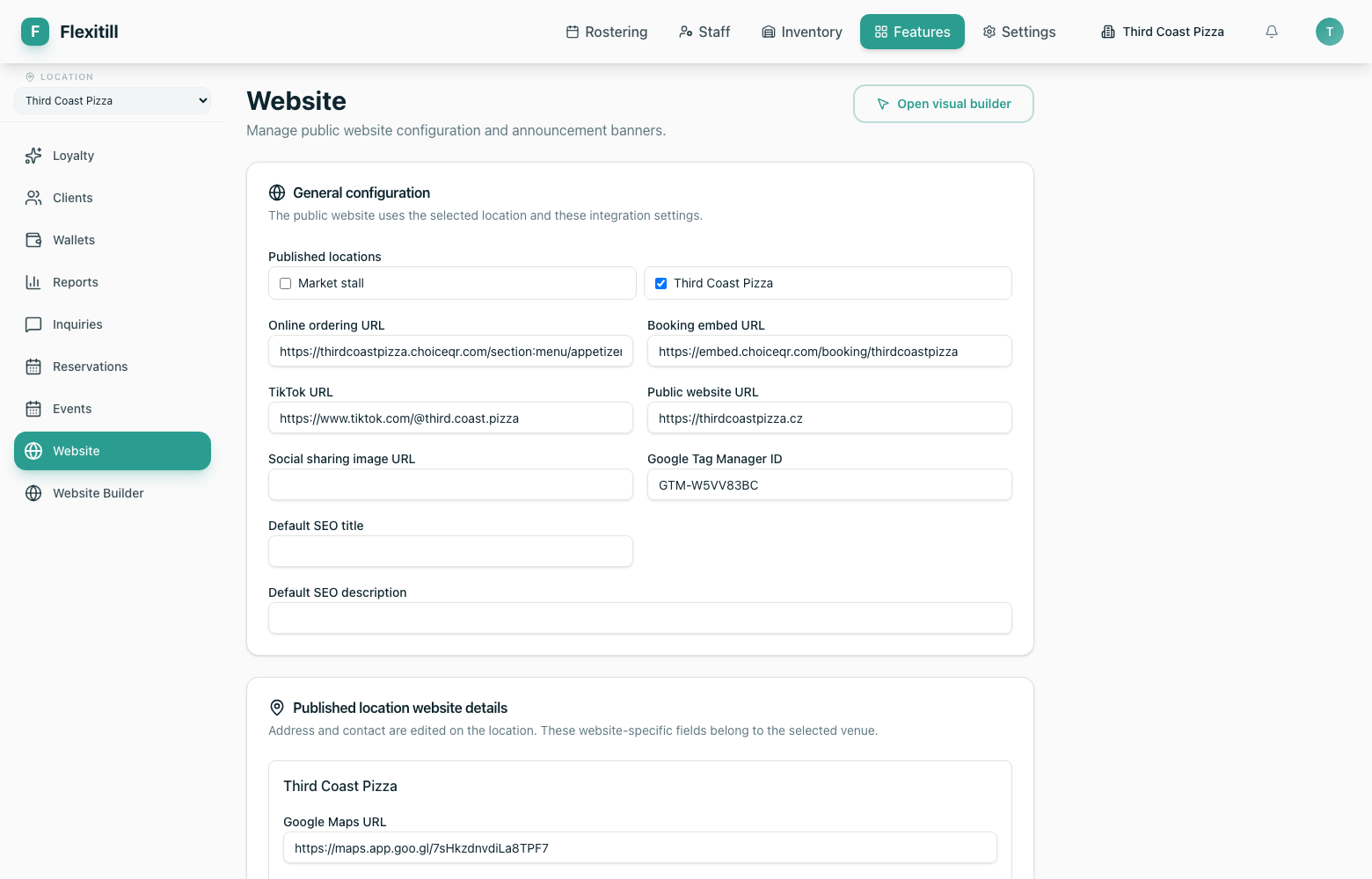 Website overview