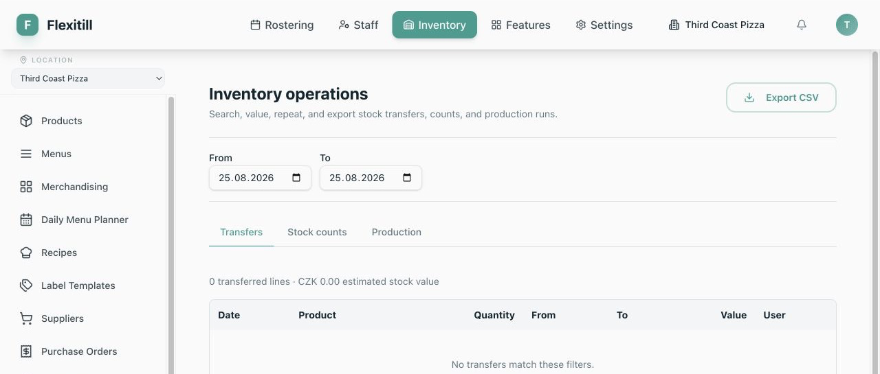 Local Inventory Operations register