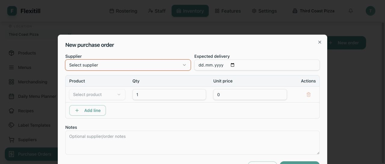Local New Purchase Order workflow