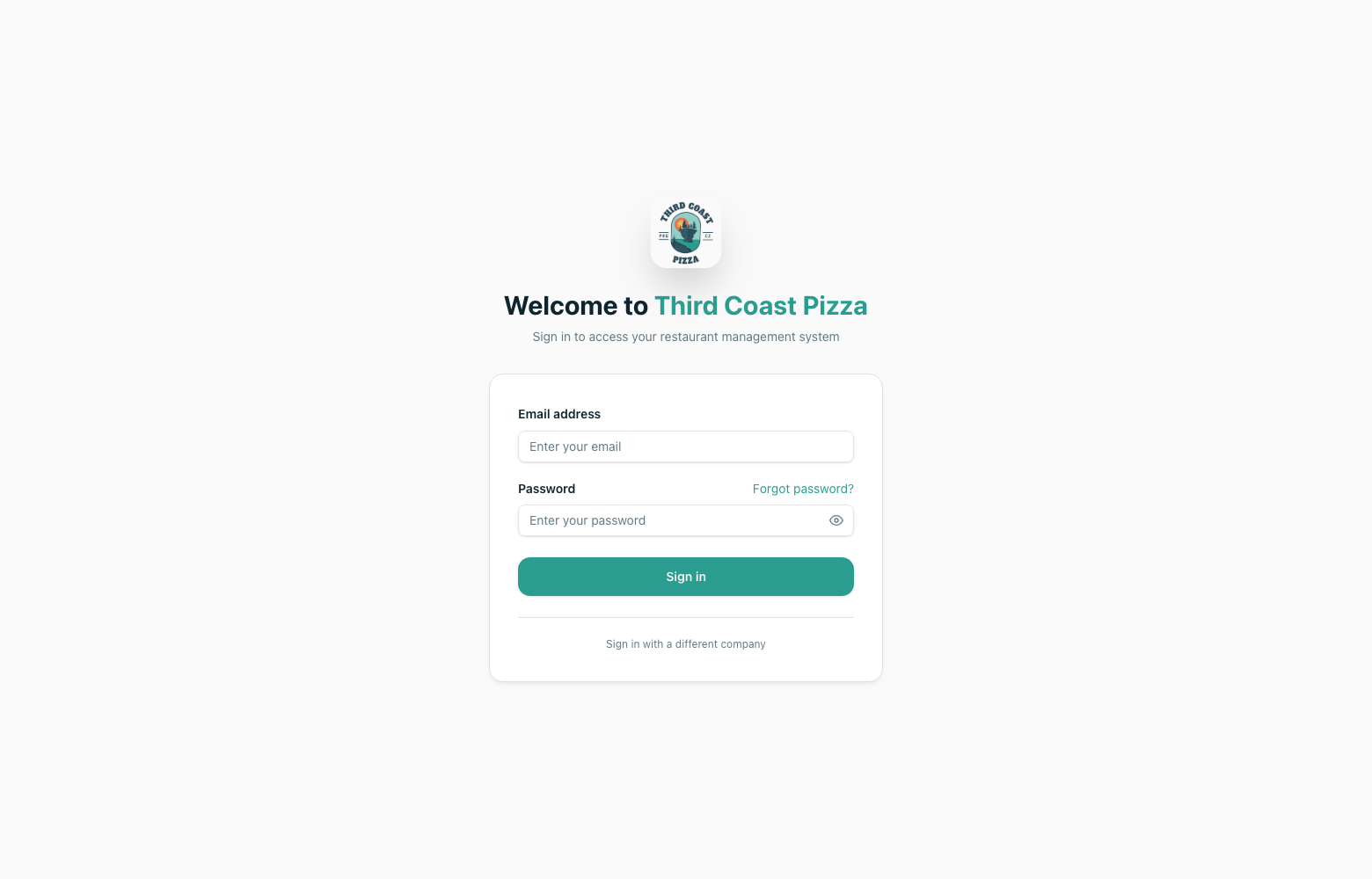 Branded login screen