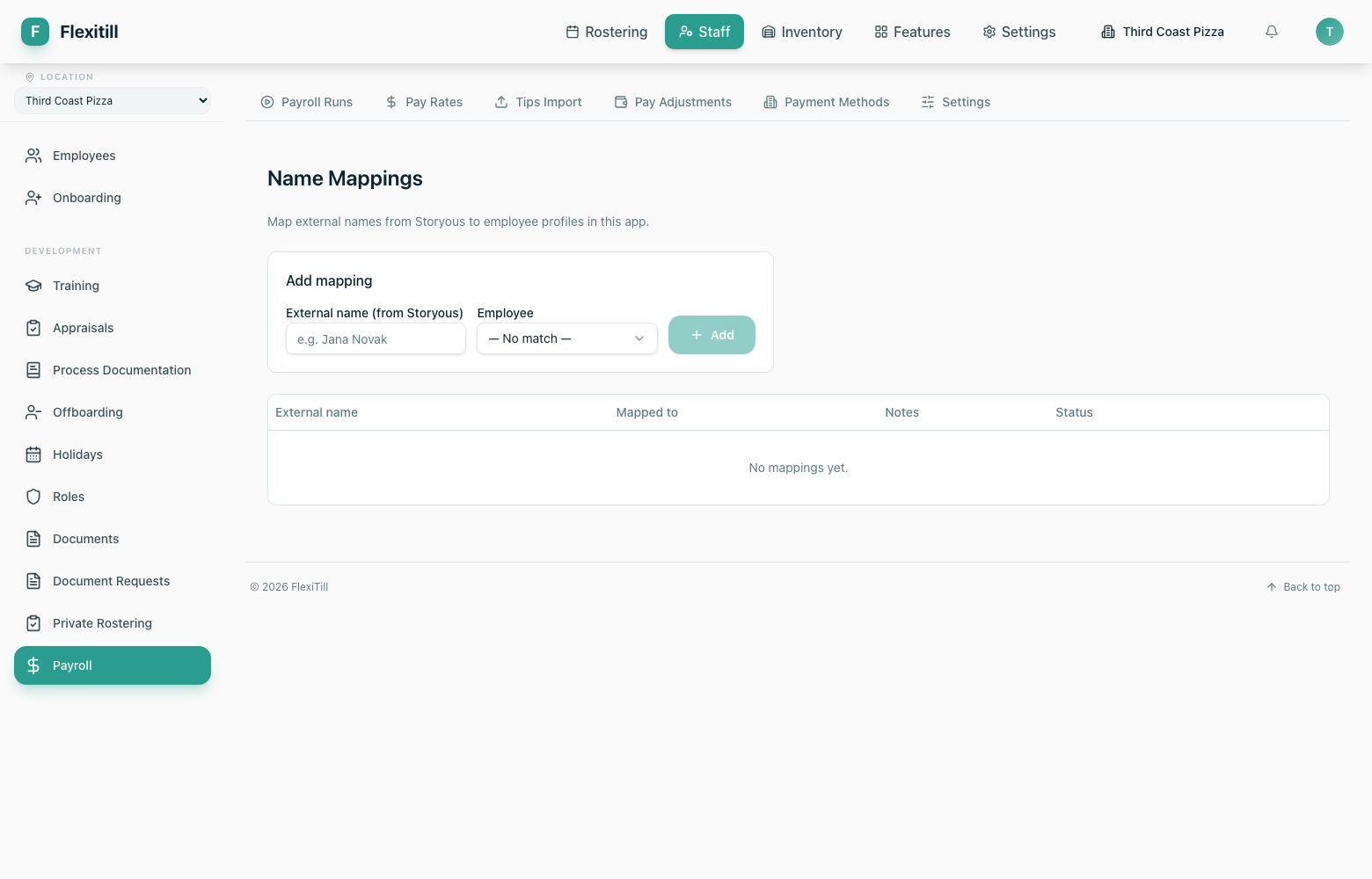 Name mappings