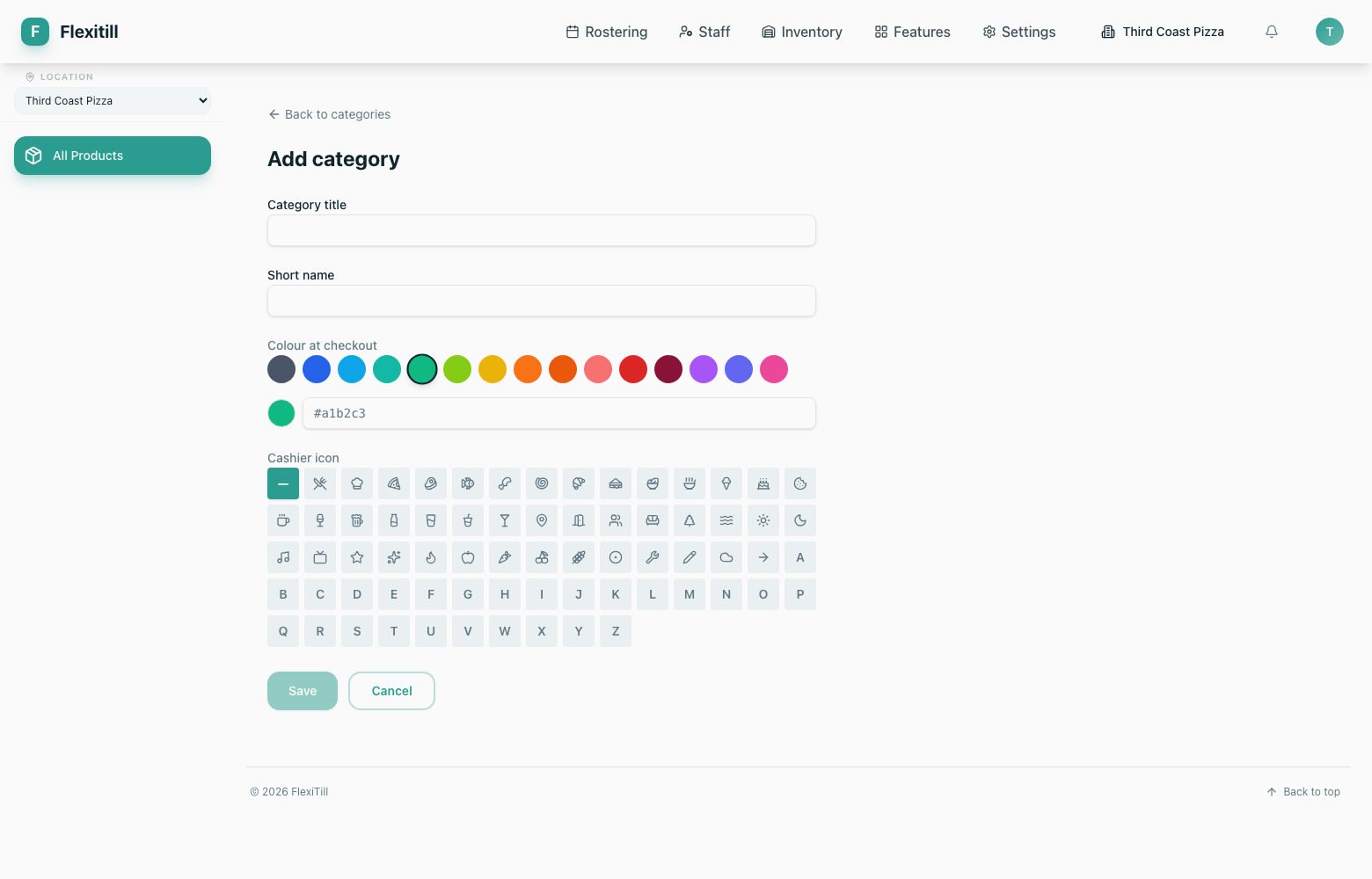 Adding a product category