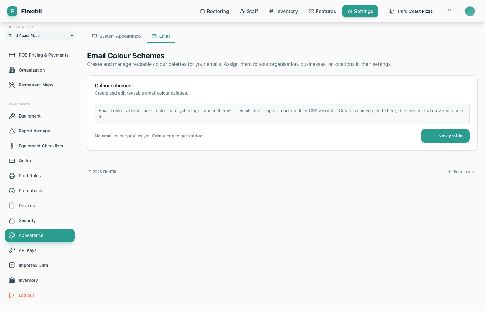 Email colour schemes